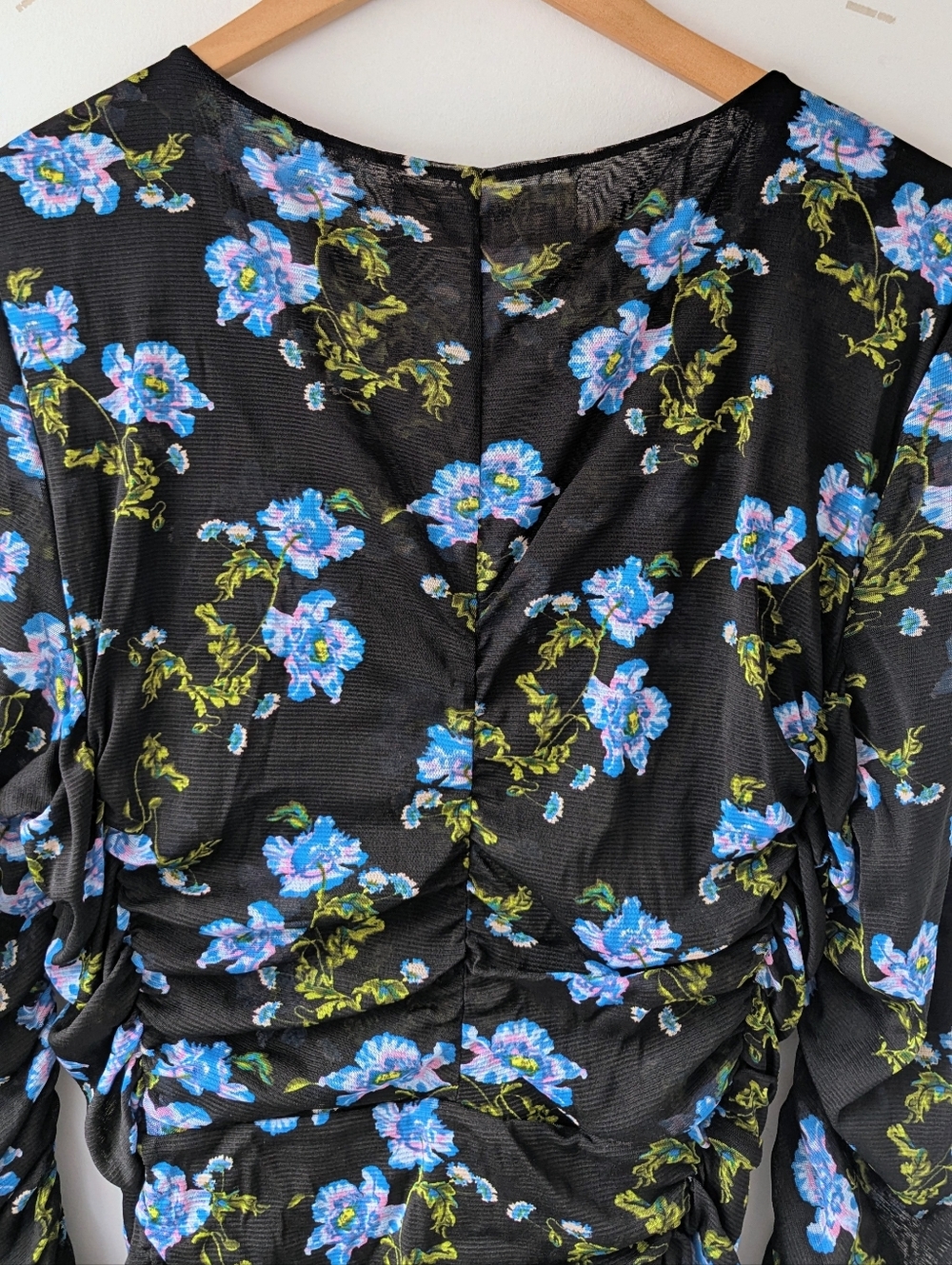 Diane Von Furstenberg Floral Ruched Mesh Midi Dress - Picture 13 of 16